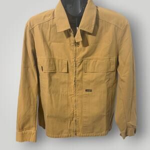 Vintage Wrangler Made in Italy Workwear Canvas Jacket Tan Size 42 70s 80s Zip